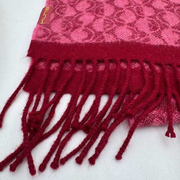 Kuna Baby Alpaca Scarf Fringe Pink soft warm patterned - Picture 2 of 7